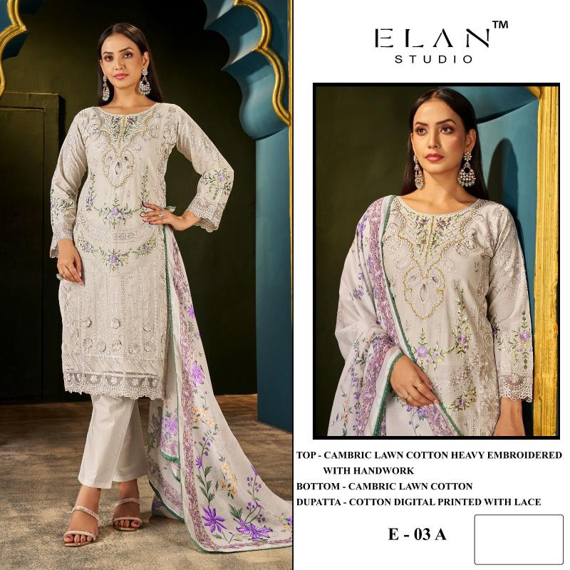 Elan E 03 catalog wholesale pakistani suits in kashmir
