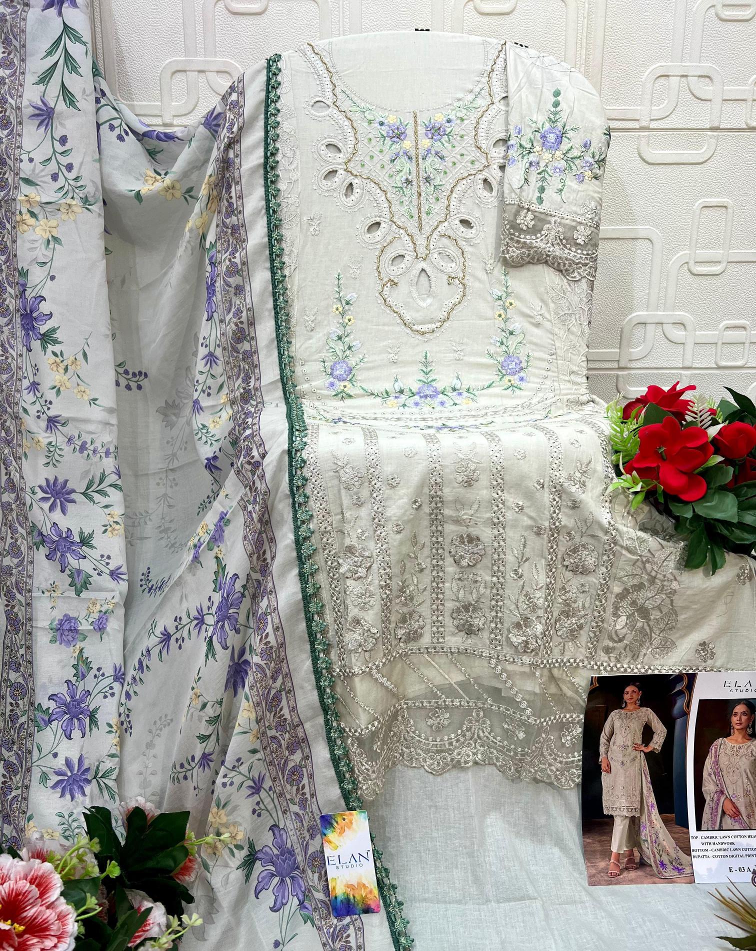 Elan E 03 catalog wholesale pakistani suits in kashmir