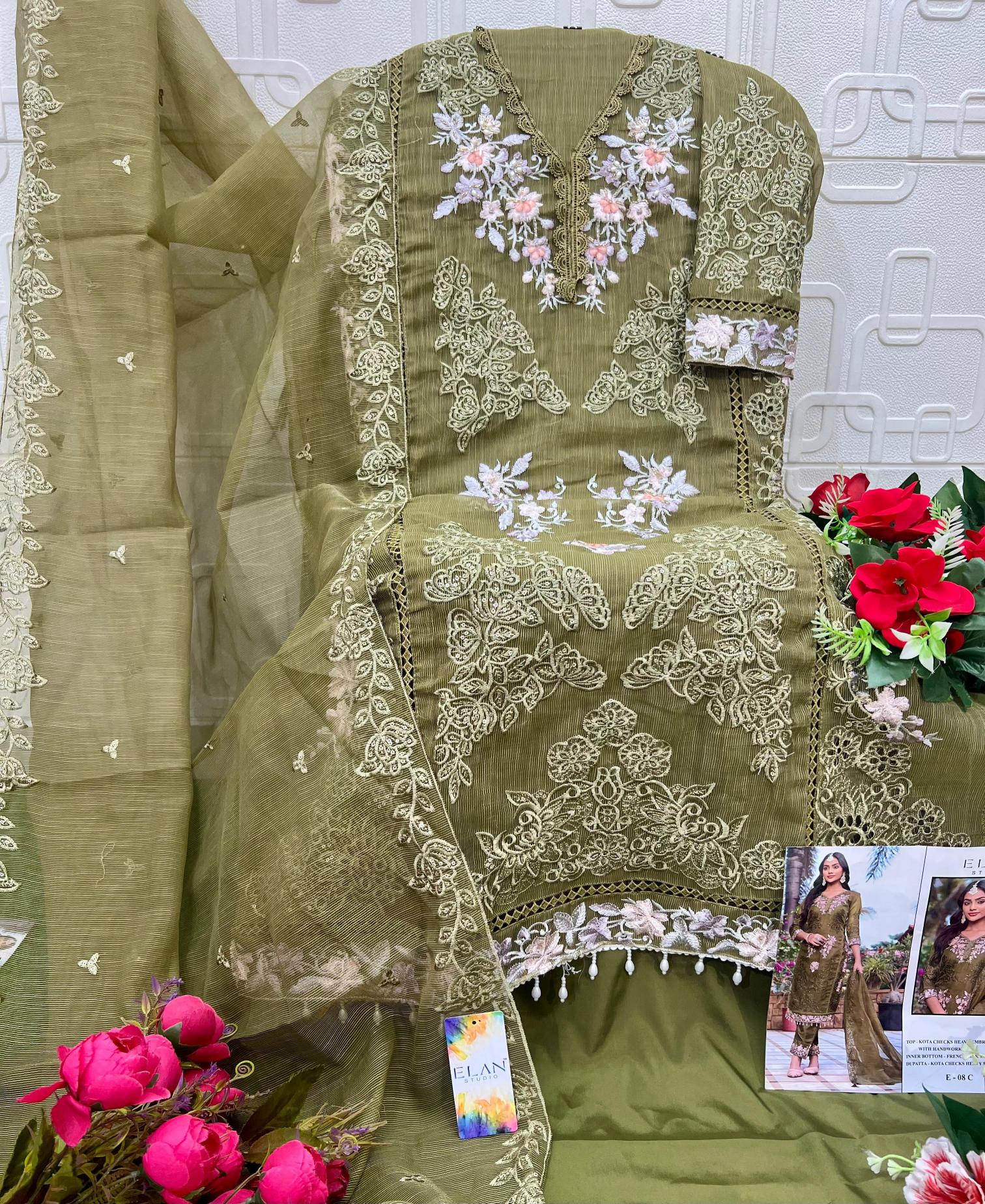 Elan E 08 catalog pakistani suits in delhi