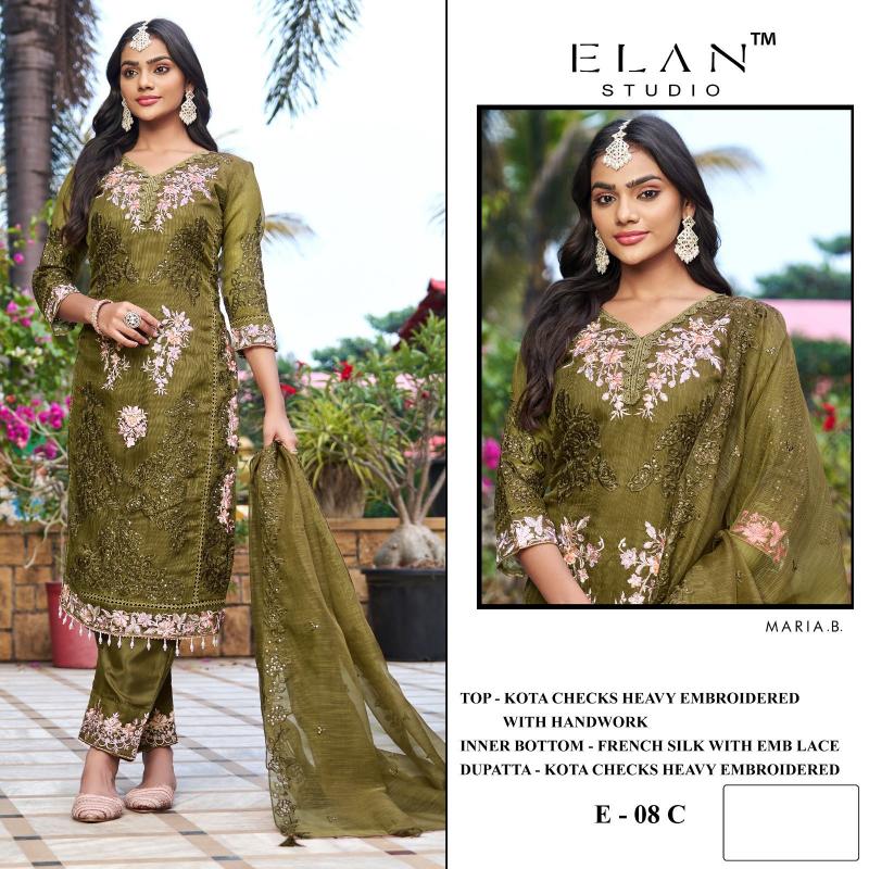 Elan E 08 catalog pakistani suits in delhi