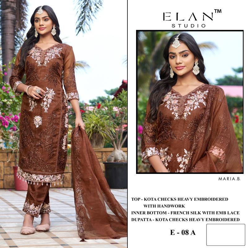 Elan E 08 catalog pakistani suits in delhi