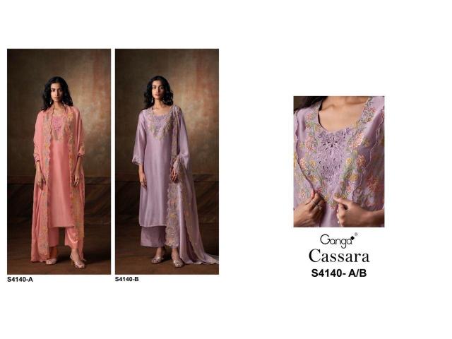 Ganga Cassara 4140 catalog unstitched salwar kameez wholesalers in india