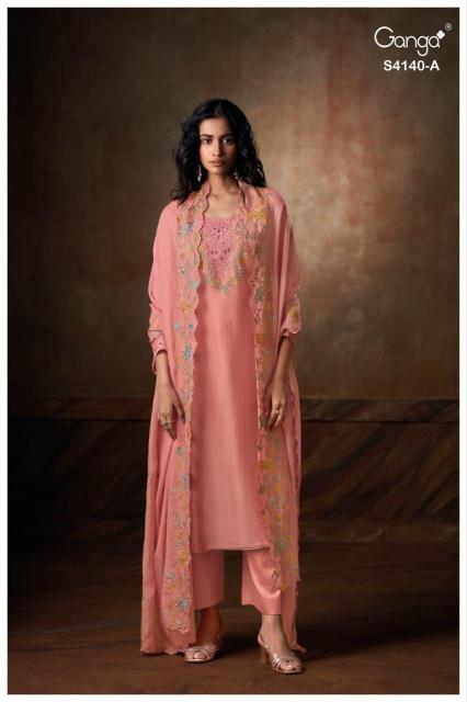 Ganga Cassara 4140 catalog unstitched salwar kameez wholesalers in india