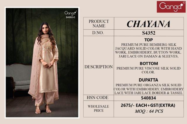 Ganga Chayana 4352 catalog salwar kameez wholesale delhi