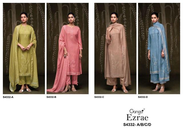 Ganga Ezrae 4332 catalog indian salwar kameez wholesale uk