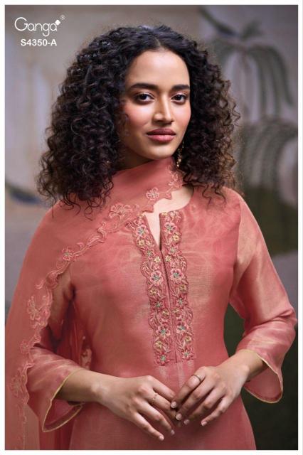 Ganga Fizara 4350 catalog silk salwar kameez wholesaler