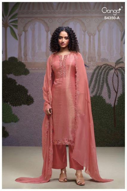 Ganga Fizara 4350 catalog silk salwar kameez wholesaler