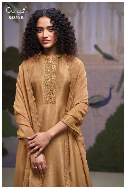 Ganga Fizara 4350 catalog silk salwar kameez wholesaler