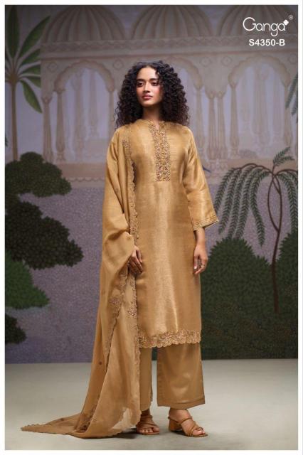 Ganga Fizara 4350 catalog silk salwar kameez wholesaler