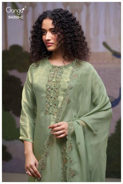 Ganga Fizara 4350 catalog silk salwar kameez wholesaler