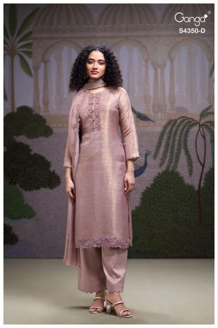 Ganga Fizara 4350 catalog silk salwar kameez wholesaler