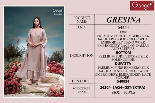 Ganga Gresina 4444 catalog salwar kameeaz in india