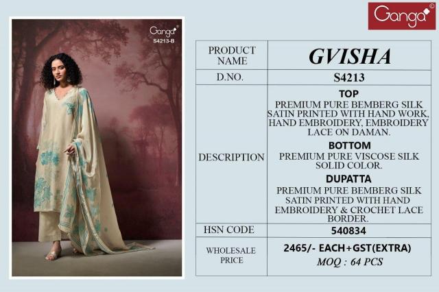 Ganga Gvisha 4213 catalog salwar kameez wholesaler in surat