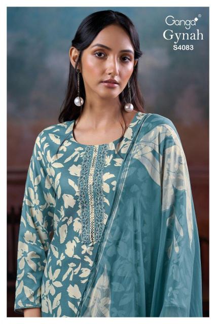 Ganga Gynah 4083 catalog unstitched salwar kameez wholesale pakistan