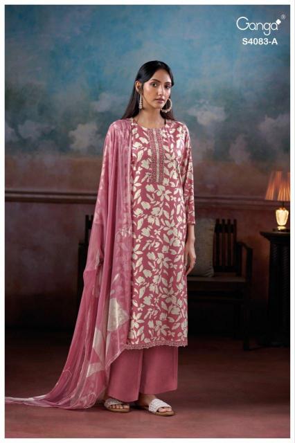 Ganga Gynah 4083 catalog unstitched salwar kameez wholesale pakistan