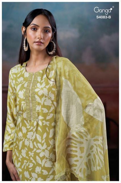 Ganga Gynah 4083 catalog unstitched salwar kameez wholesale pakistan