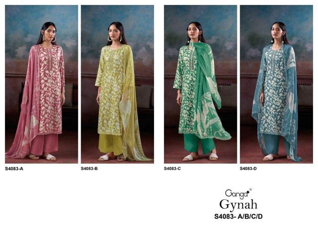 Ganga Gynah 4083 catalog unstitched salwar kameez wholesale pakistan