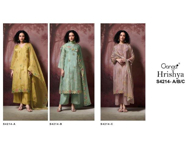 Ganga Hrishya 4214 catalog unstitch salwar kameez