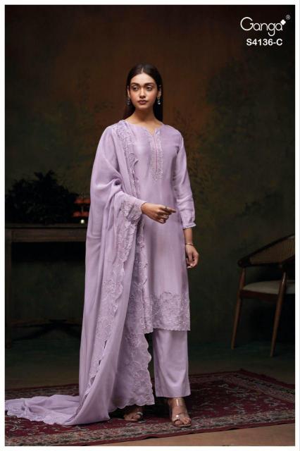Ganga Iniya 4136 catalog unstitched salwar kameez wholesale market in delhi