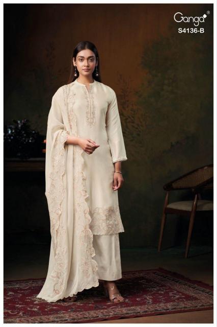 Ganga Iniya 4136 catalog unstitched salwar kameez wholesale market in delhi