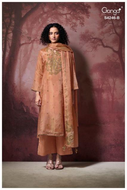 Ganga Janelia 4246 catalog salwar kameez materials wholesale