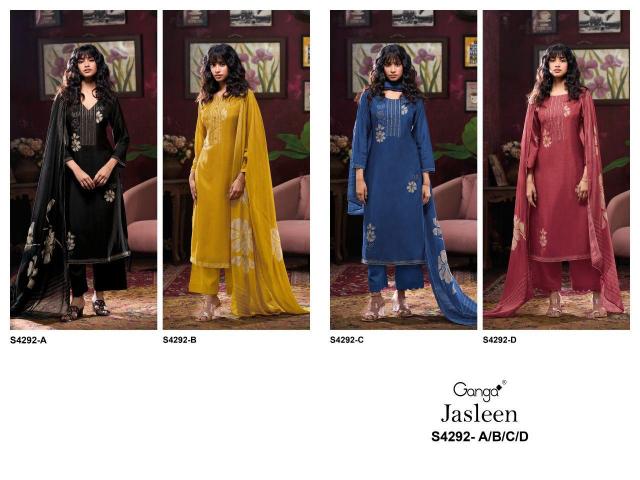 Ganga Jasleen 4292 catalog unstitched salwar kameez wholesalers in delhi