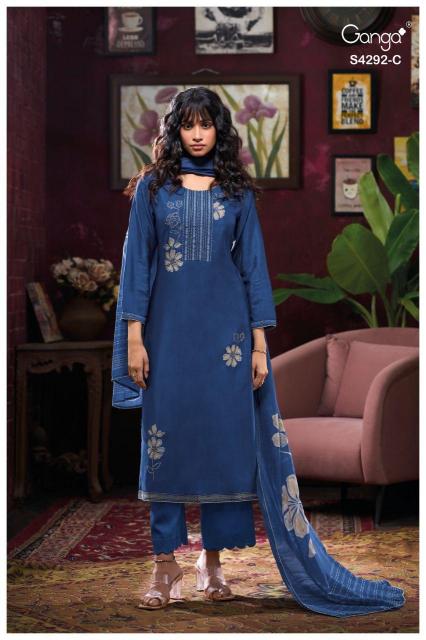 Ganga Jasleen 4292 catalog unstitched salwar kameez wholesalers in delhi