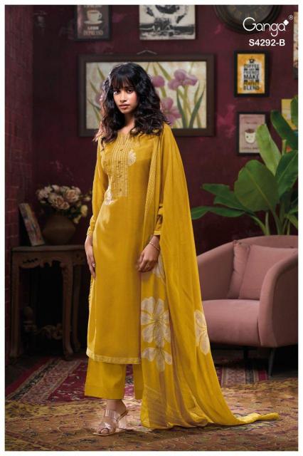 Ganga Jasleen 4292 catalog unstitched salwar kameez wholesalers in delhi