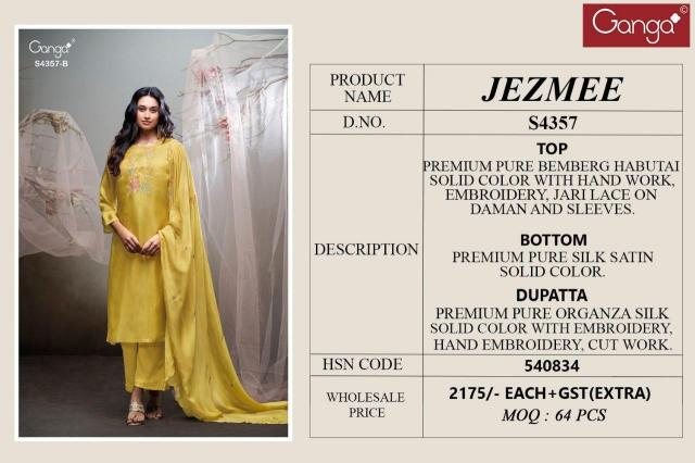 Ganga Jezmee 4357 catalog www salwar kameez wholesale com