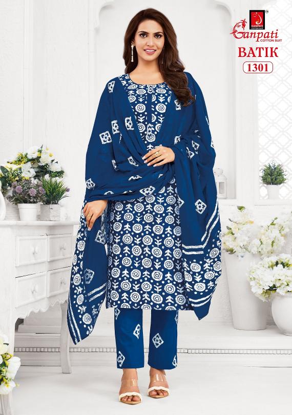Ganpati Batik Vol-13 – Kurti Pant With Dupatta - Wholesale Catalog
