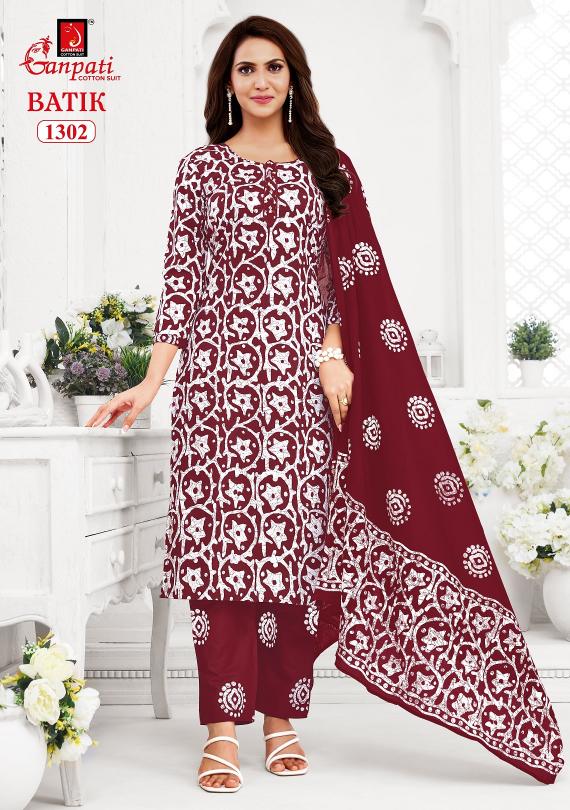 Ganpati Batik Vol-13 – Kurti Pant With Dupatta - Wholesale Catalog