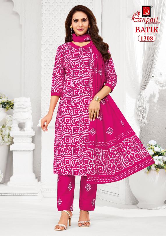 Ganpati Batik Vol-13 – Kurti Pant With Dupatta - Wholesale Catalog