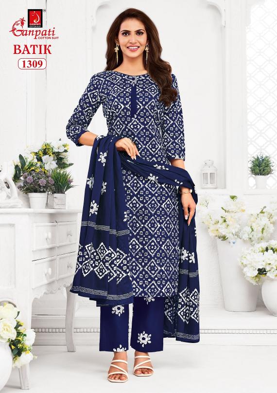 Ganpati Batik Vol-13 – Kurti Pant With Dupatta - Wholesale Catalog