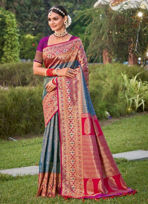 GAURI VOL 2 by Astita fancy designer Banarasi silk fabric saree wholesale with Fancy latkan