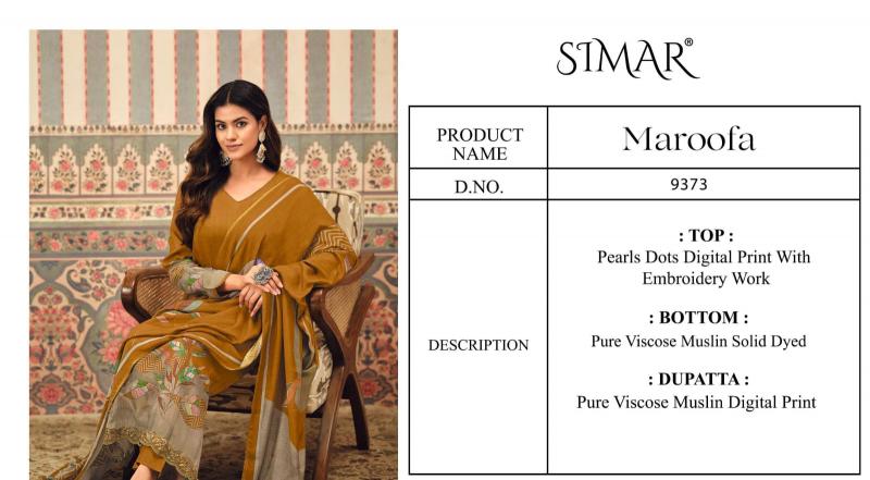 Glossy Simar Maroofa catalog salwar kameez india wholesale