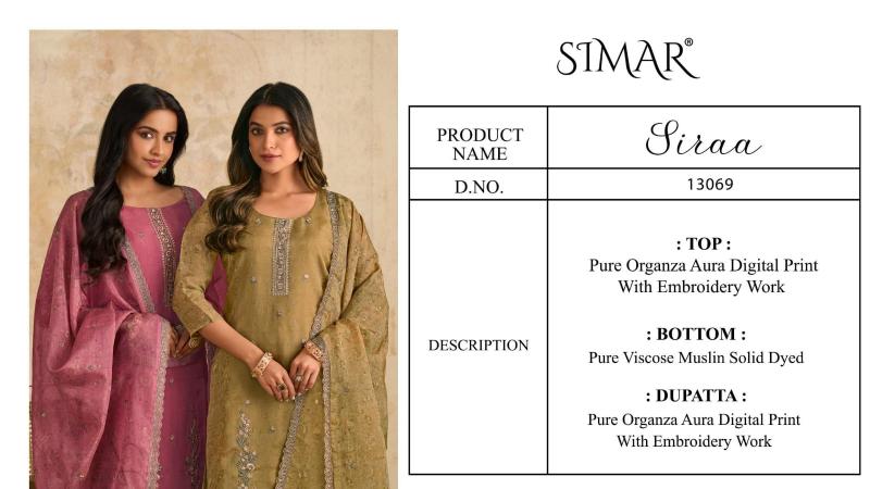 Glossy Simar Siraa catalog wholesale market of salwar kameez in surat