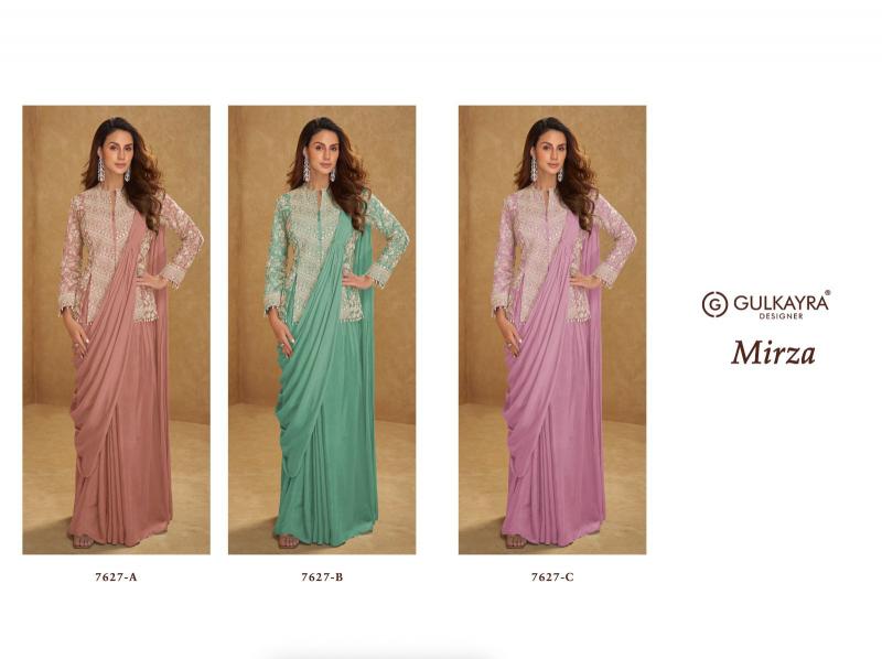 Gulkayra Mirza catalog latest indo western style ready made saree