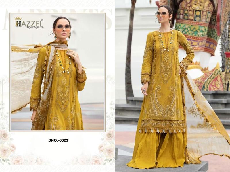 Hazzel Maria B Eid Blockbuster catalog Cotton Dupatta wholesale pakistani suits
