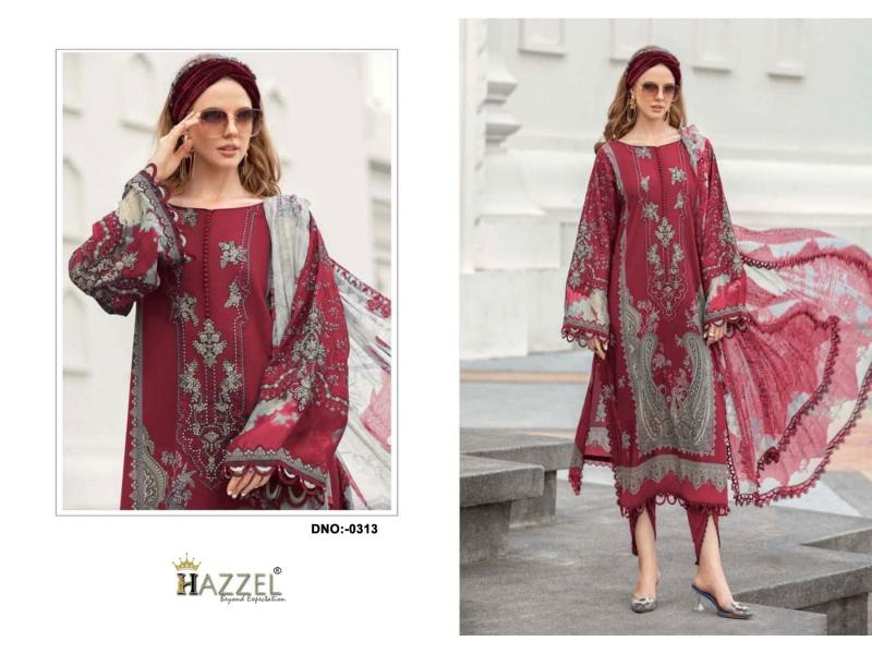 Hazzel Maria B Eid Blockbuster catalog Cotton Dupatta wholesale pakistani suits