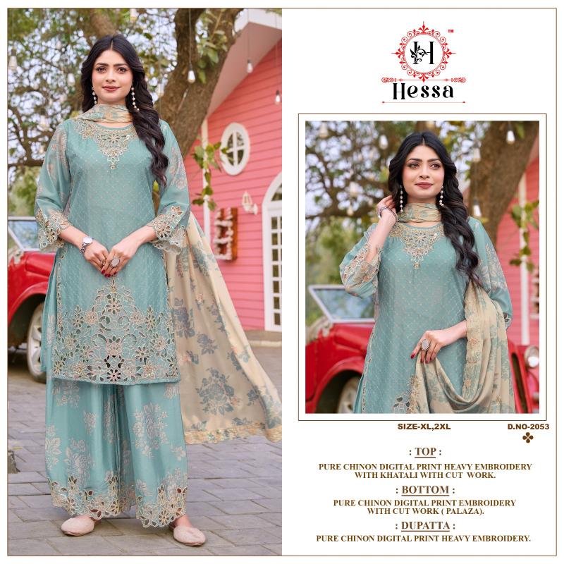 Hessa 2053 catalog pakistani replica suits