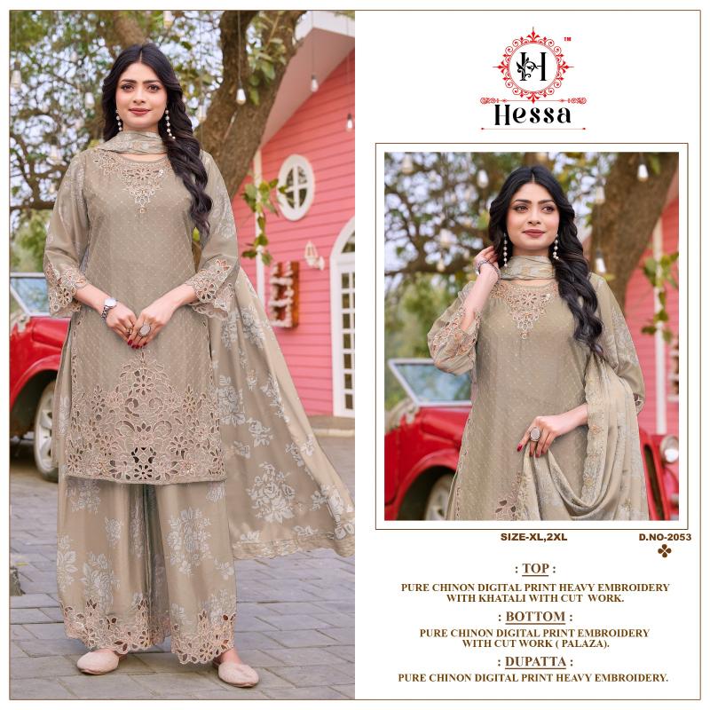 Hessa 2053 catalog pakistani replica suits
