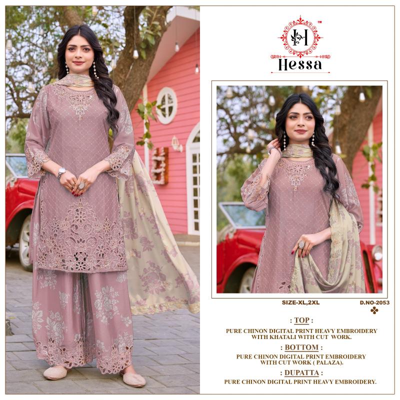 Hessa 2053 catalog pakistani replica suits