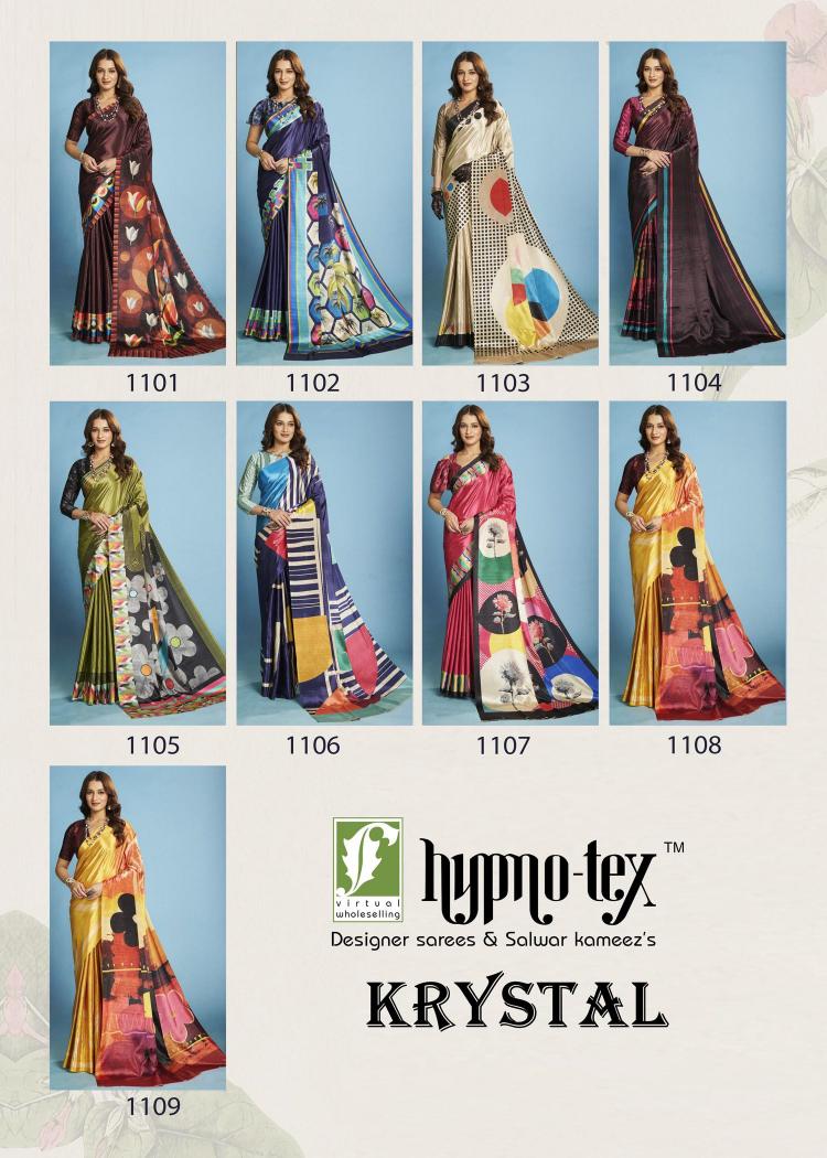 Hypnotex Krystal catalog ready to wear saree in surat