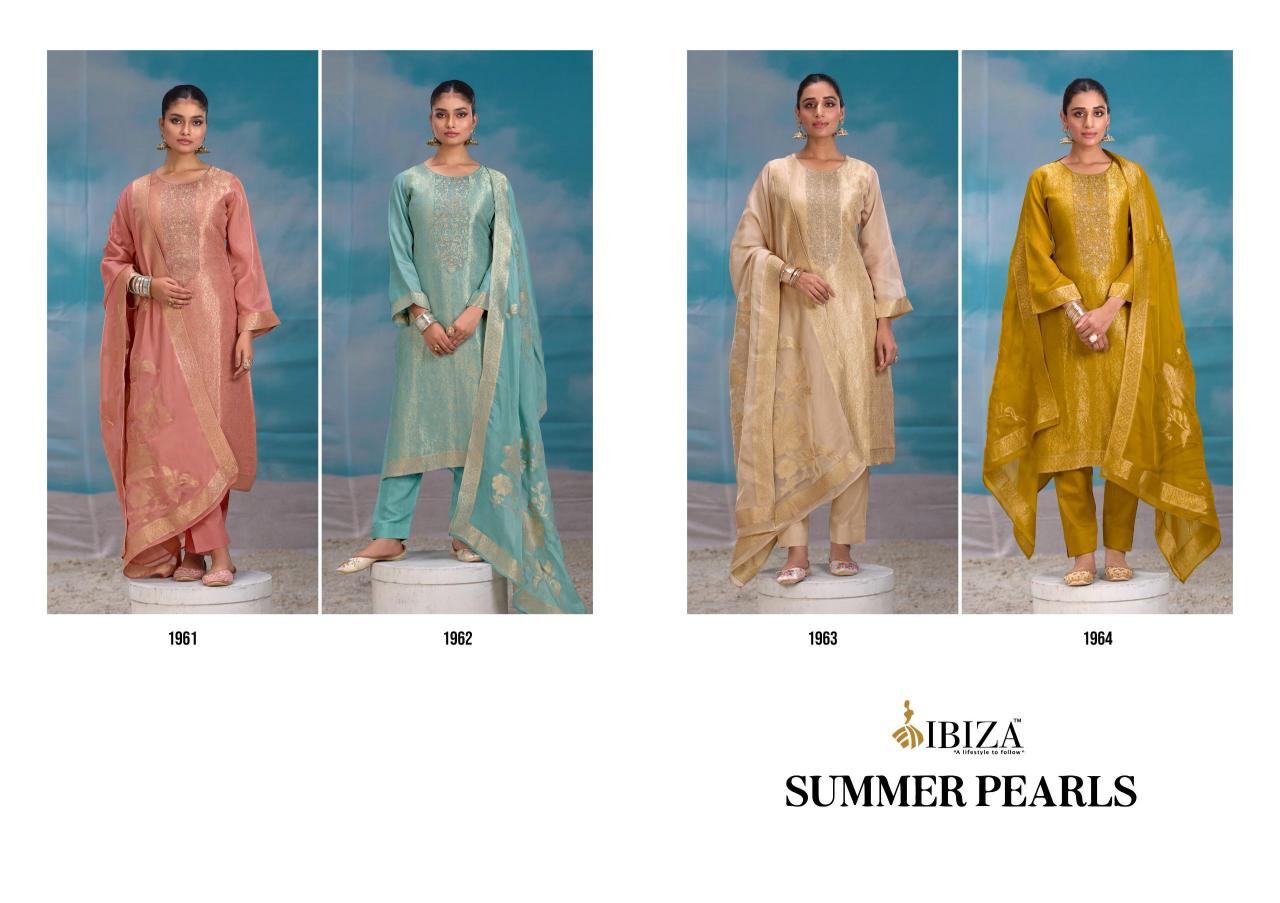 Ibiza Summer Pearls catalog organza salwar kameez 