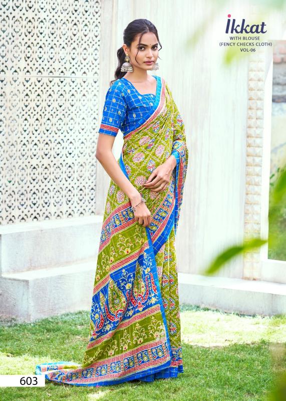Ikkat 604 TO 610 catalog mal cotton sarees