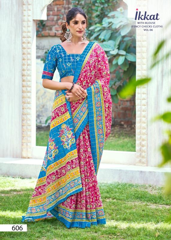 Ikkat 604 TO 610 catalog mal cotton sarees