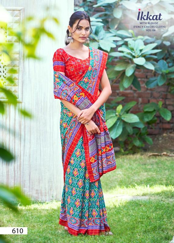 Ikkat 604 TO 610 catalog mal cotton sarees