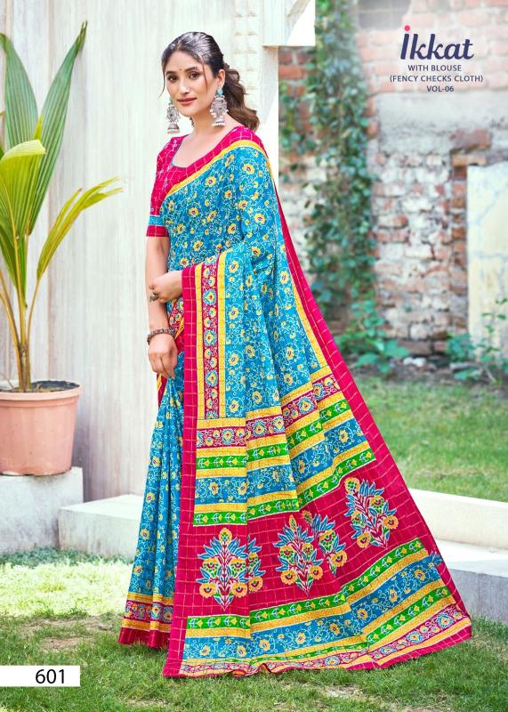 Ikkat 604 TO 610 catalog mal cotton sarees