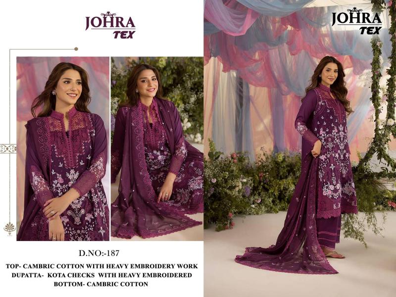 Johra Tex 187 catalog pakistani copy suits with price in surat