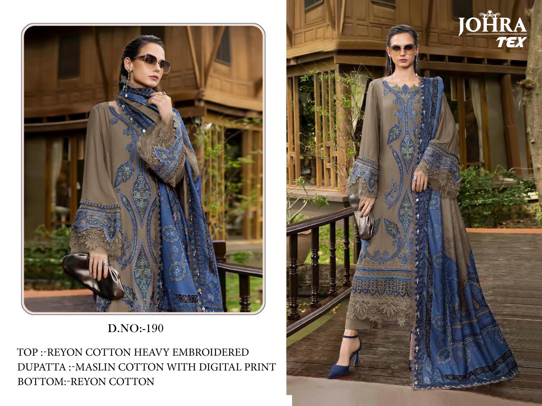 Johra Tex 190 catalog pakistani suits manufacturer in surat